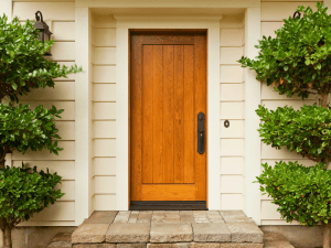 Brown entry door
